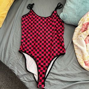 Shein checker board bodysuit